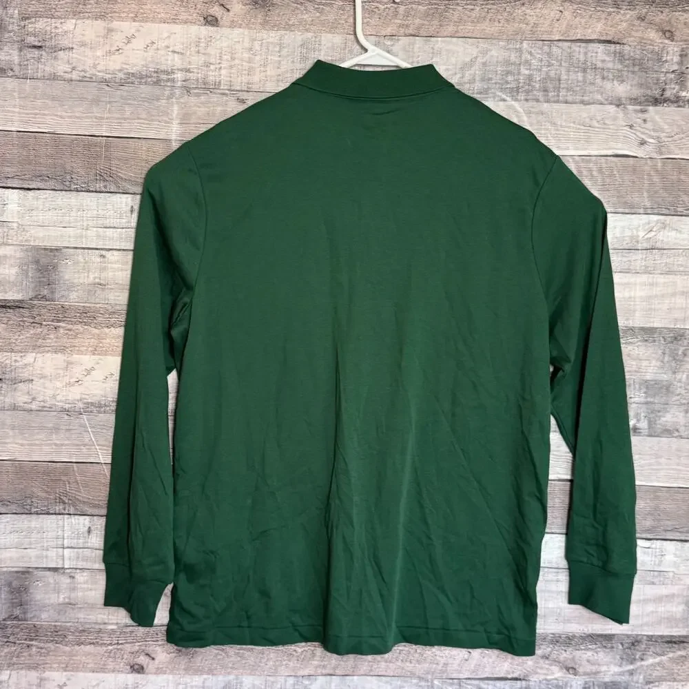 Polo Ralph Lauren Polo Shirt Mens Large Green Long Sleeve Classic Fit Pony NEW